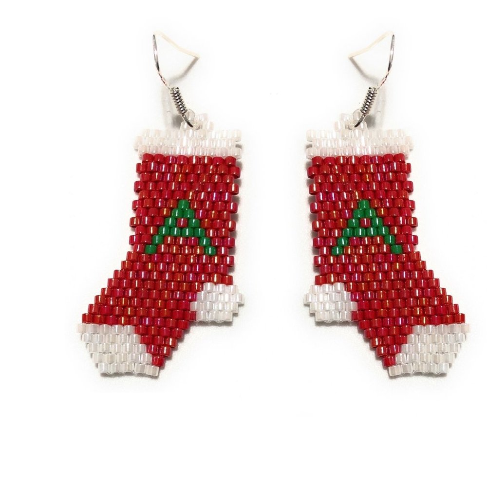 925 Sterling Silver Stocking Letter Earrings